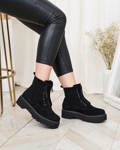 Royalfashion Black women's boots on thicker sole Kastolla