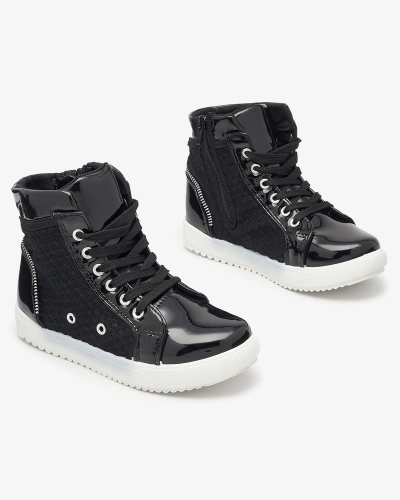 Black girls' high-top sneakers Borris- Footwear