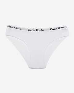 Women's white panties with decorative rubber - Underwear