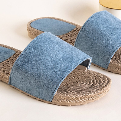 Blue women's flat heel flip-flops Vasagi - Footwear