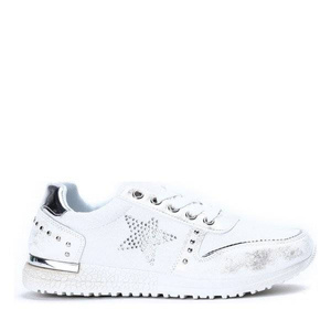 OUTLET White sports shoes with a decorative Stellan star - Footwear