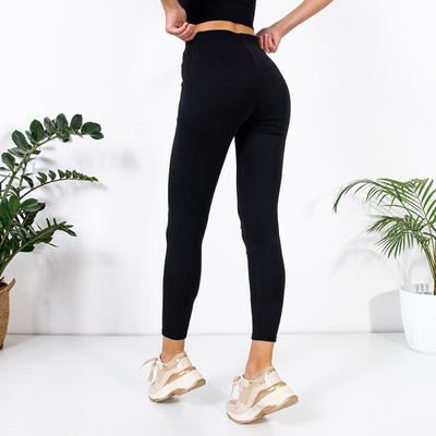 Women's black cotton leggings - Clothing