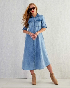 Royalfashion Cotton women's midi dress a'la denim