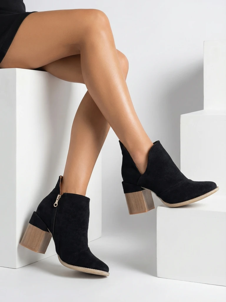 Black women's stiletto boots with cutouts Cintura - Footwear