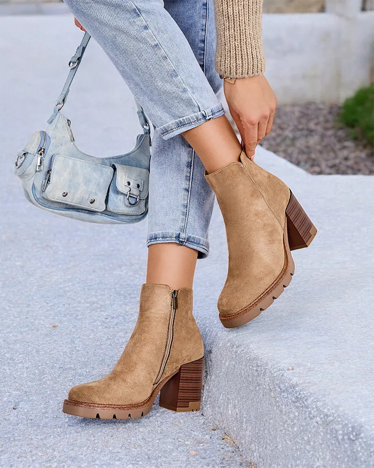 Royalfashion Ladies ankle boots on a post Mribo