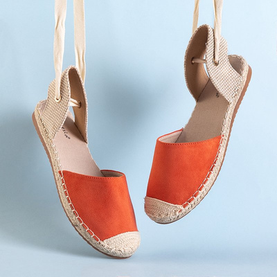 Tied orange espadrilles Edola - Shoes