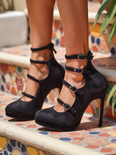 Royalfashion Sieviešu stiletto papēži ar siksniņām Celose