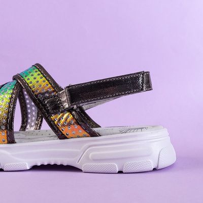 Black children's holographic sandals Onela - Footwear