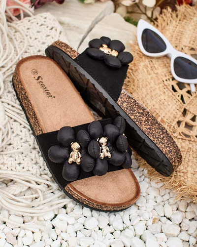 Royalfashion Sieviešu čības ar zelta lācīšiem un ziediem Isaralle