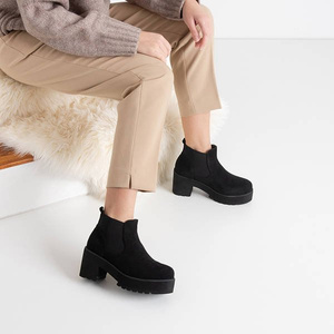 Black women's boots on the post Ovidia - Footwear