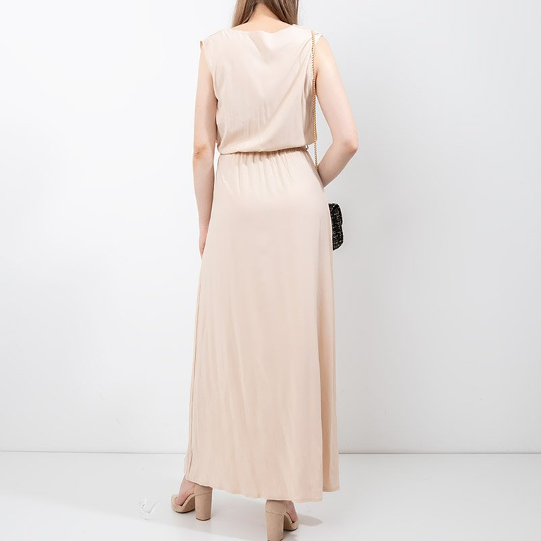 Beige women's maxi dress - Clothing