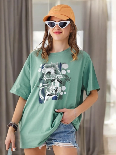 Royalfashion Sieviešu kokvilnas t-krekls ar druku