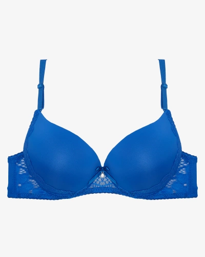 Smooth women's lace bra in cobalt color - Underwear