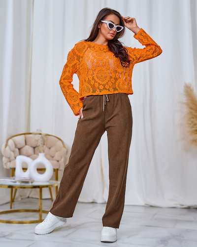 Royalfashion Brown women's corduroy pants