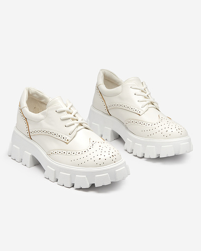 White women's shoes with an openwork accent Uneri - Footwear