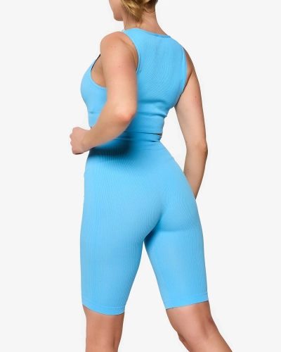 Blue women's striped sports set - Clothing