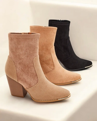 Royalfashion Eko-žakardes sievietēm zābaki uz pastmarka Gris