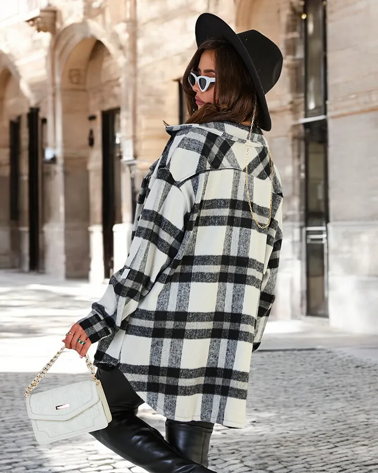 Royalfashion Sieviešu kokvilnas krekla tipa mētelis