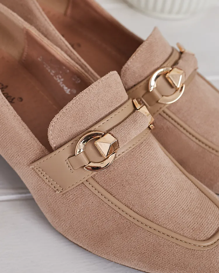 Royalfashion Elegant women's moccasins on a low post Orino