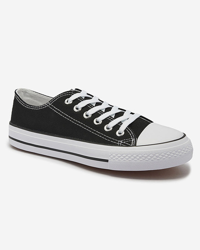 Black and white women's classic lace-up sneakers Ogisa - Footwear