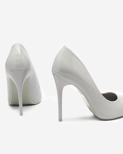 Gray women's lacquered pumps on a high heel Merika - Clothing