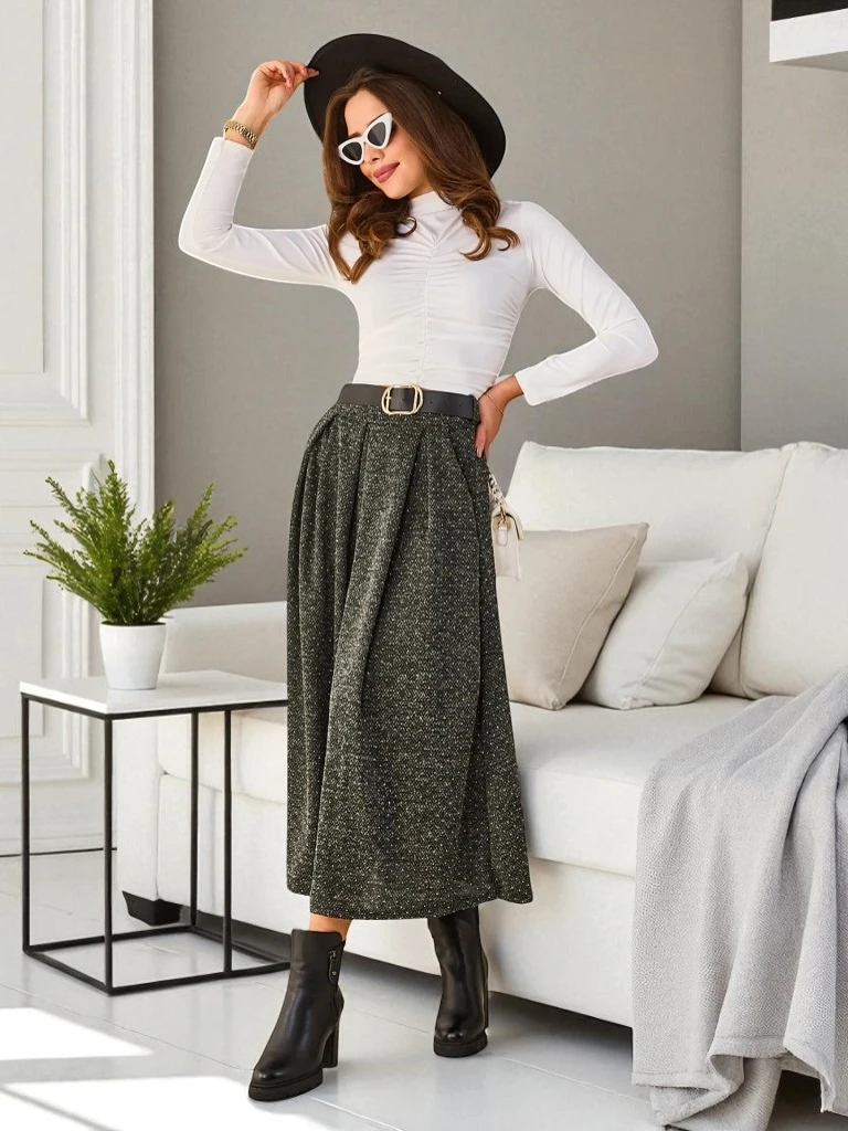 Royalfashion Women's midi skirt