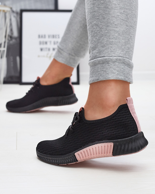 Melni sieviešu sporta apavi ar rozā ieliktnīšiem Keteti - Apavi