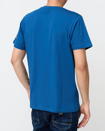 Vīriešu zils t-krekls ar apdruku - Apģērbs