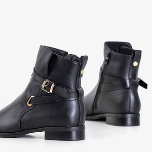 Black women's boots with buckle Fonde - Footwear