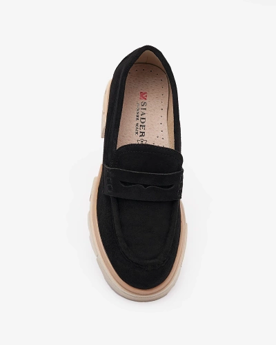 Eco suede black moccasins for women Zirraf - Footwear