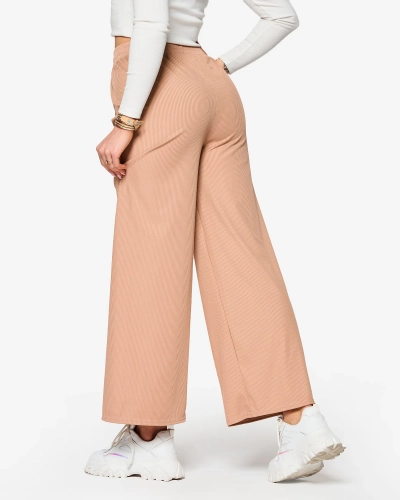 Brūnas sieviešu plašas plisētas palaco bikses - Apģērbs