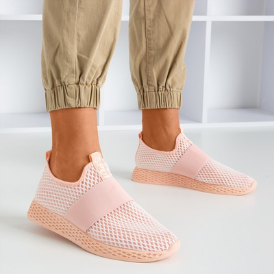 Pudrowe sportowe buty damskie typu slip - on Andalia - Obuwie