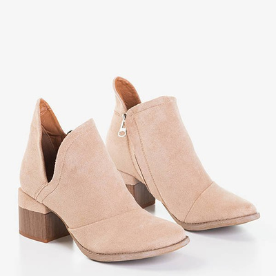 Light brown women's boots on the post Jeneuer - Footwear