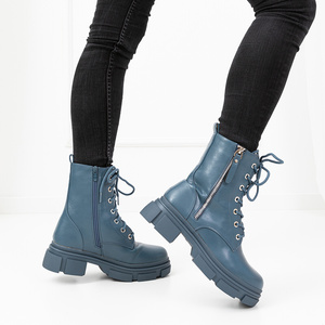 Classic blue eco leather boots Nobi- Footwear