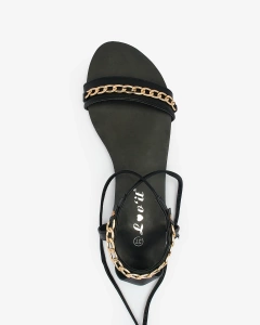 Royalfashion Black Women's Elvierena Tie-Up Sandals