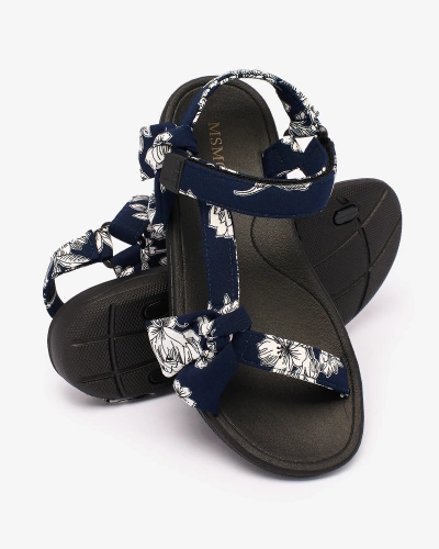 Royalfashion Women's print sandals in navy blue Andreti