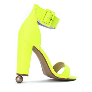 Yellow neon post sandals Katiea - Footwear