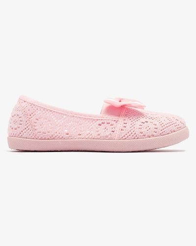 Girls' pink slip on sneakers with bow Sweet Life - Footwear