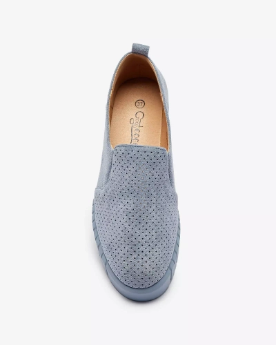 Openwork sieviešu zilas slip on kedas Cegeti - Apavi