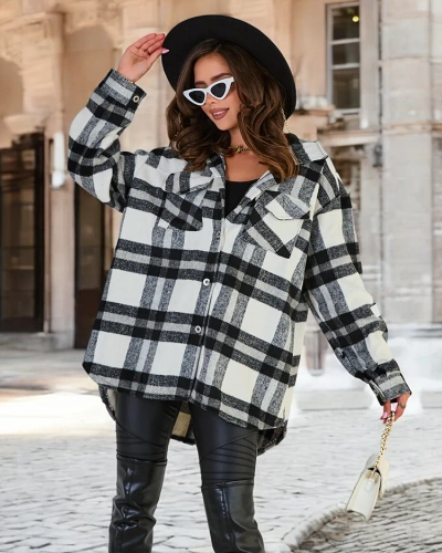 Royalfashion Sieviešu kokvilnas krekla tipa mētelis