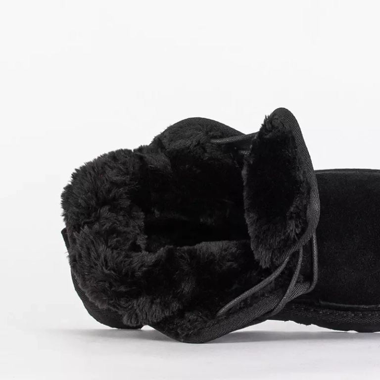 OUTLET Melni bērnu īsie šņorzābaki sniega zābaki Tibilis- Apavi