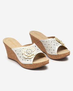 Beige women's wedge sandals Dombas - Shoes