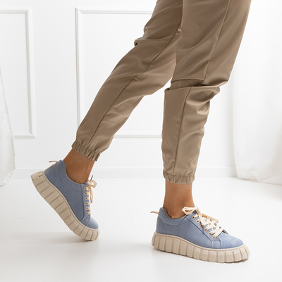 Blue women's fabric sports shoes Ristao - Footwear