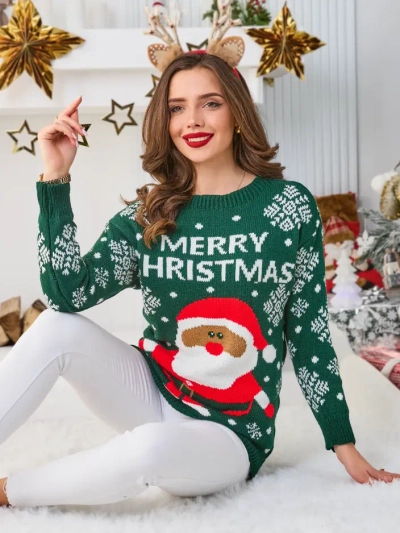 Royalfashion Women's Christmas sweater with Santa Claus