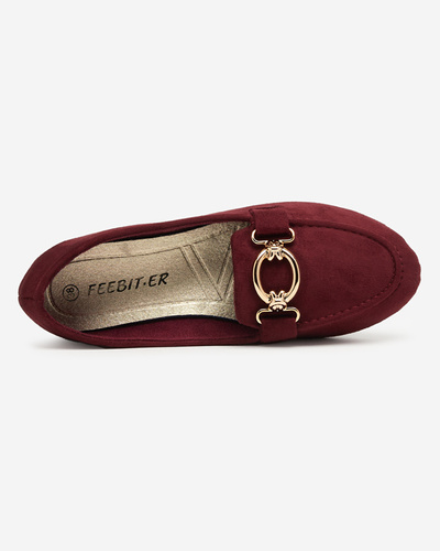 Eco-suede burgundy moccasins Brussi - Footwear