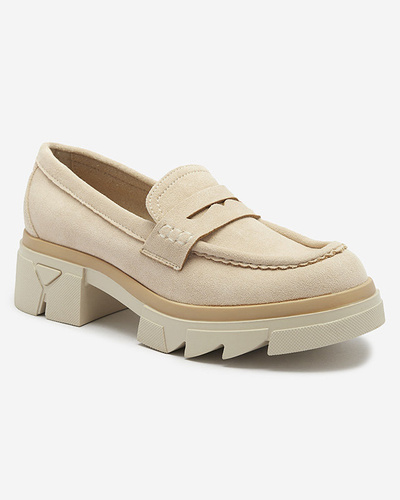 Eco suede beige moccasins for women Zirraf-Footwear