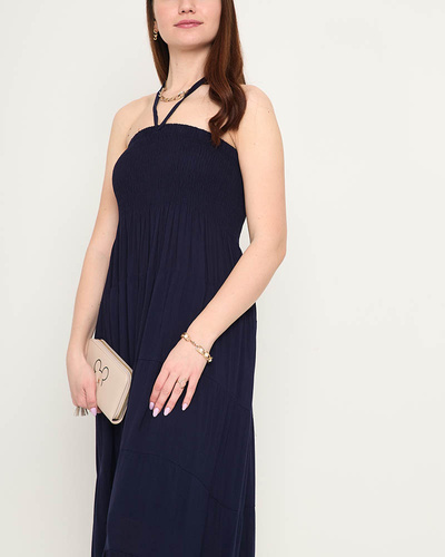 Navy midi dress PLUS SIZE - Clothing