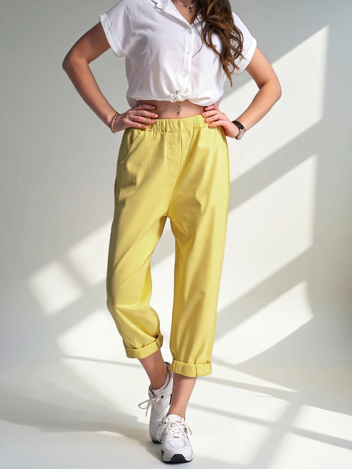 Royalfashion Women's trousers with viscose type Harem