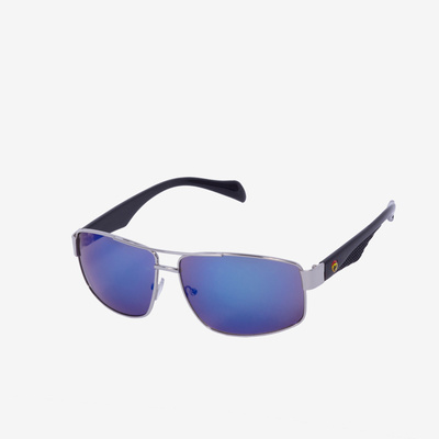 Navy blue ladies sunglasses with silver frame - Accessories