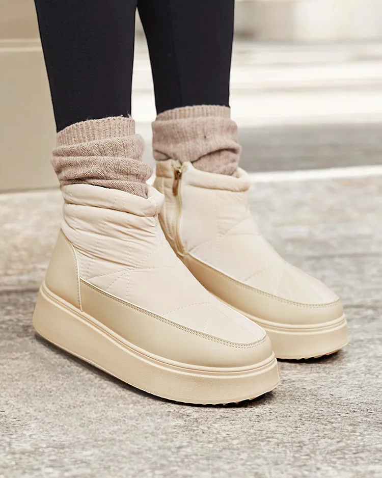 Royalfashion Sieviešu sniega zābaki bēšā krāsā Fopinia